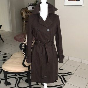 Brown Zara Basic Trench Coat